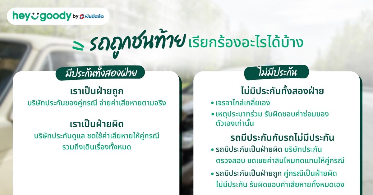 รถถูกชนท้ายเรียกร้องอะไรได้บ้าง รู้ไว้ไร้กังวล