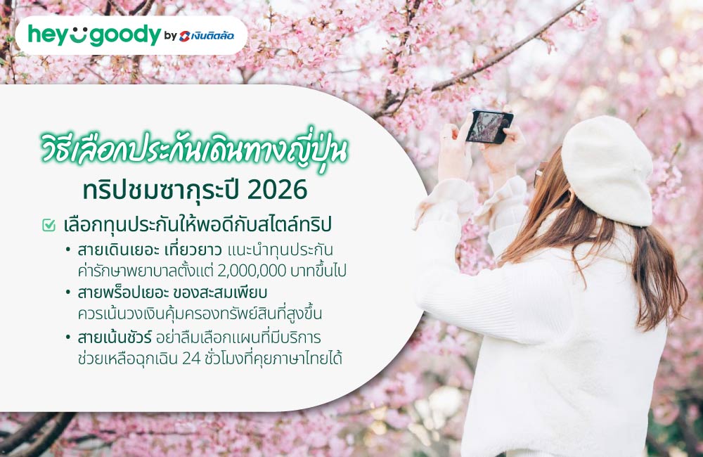 วิธีเลือกประกันเดินทางญี่ปุ่น ทริปชมซากุระปี 2026