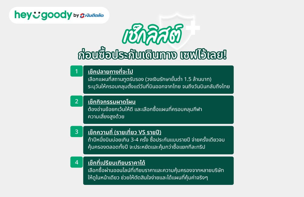 เช็กลิสต์ก่อนซื้อประกันเดินทาง เซฟไว้เลย!