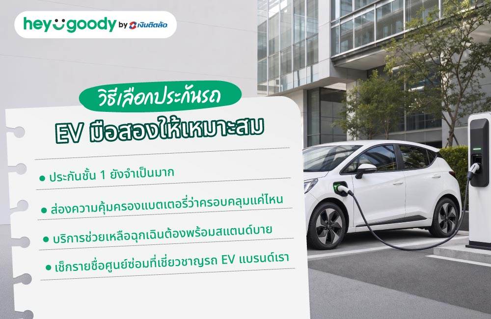 วิธีเลือกประกันรถ EV มือสองให้เหมาะสม